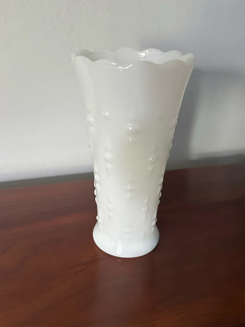 White Decorative Milk Glass Vase - Home Accents